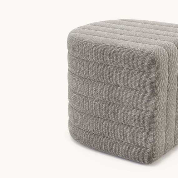 DOMKAPA | Puf ZigZag, Finish: material textil gri, 3 image