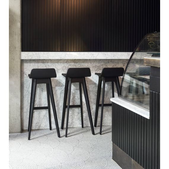 ZEITRAUM | Scaun de bar Morph, Material: Oak stained graphite black, 4 image