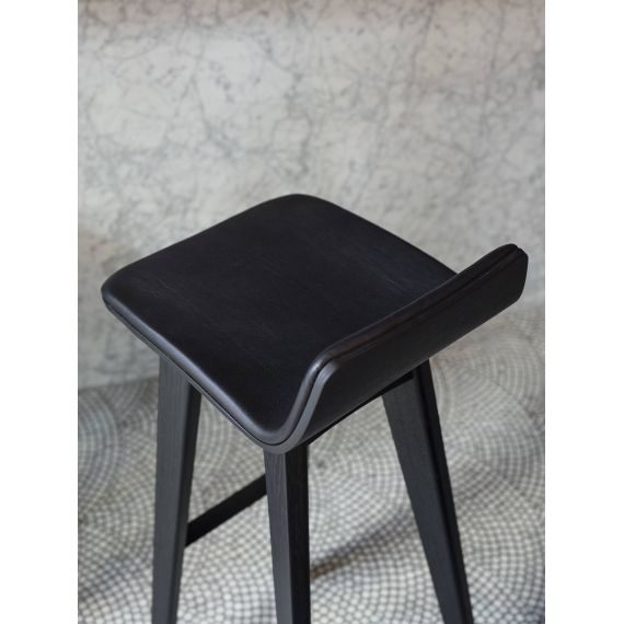 ZEITRAUM | Scaun de bar Morph, Material: Oak stained graphite black, 2 image