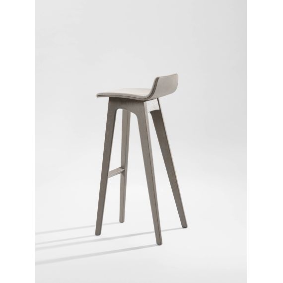 ZEITRAUM | Scaun de bar Morph, Material: Oak stained cold grey-fabric